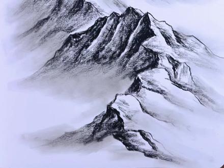 一分钟教会你画大山#画画 #手绘 #风景画 #简笔画