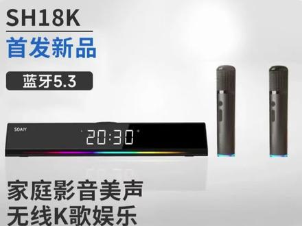 索爱SH18K(双麦版)K歌音响电脑低音炮声卡K歌唱歌无线蓝牙音箱#k歌音响设备 #无线蓝牙音箱