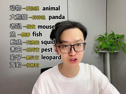 20秒记住8个单词 动物单词谐音巧记,英语没那么难#英语单词 #单词速记 #英语没那么难