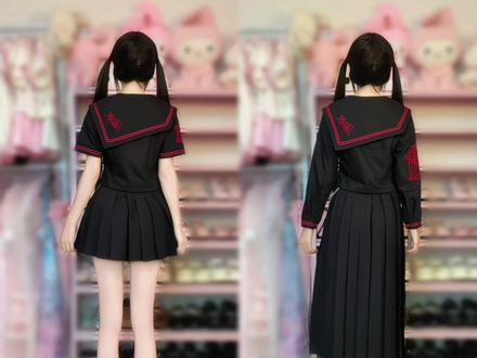 【赤狐少女】 很酷的配色黑红和黑白色来咯~#薇薇菲赤狐少女#jk#不良jk #不良水手服