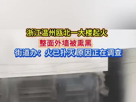 浙江温州瓯北一大楼起火,原因正在调查