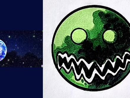 地球和月球比皮肤 #简笔画