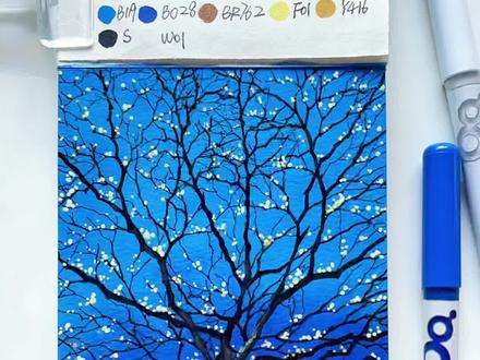 满树的小星星/丙烯马克笔教程
#丙烯马克笔 #稚乎丙烯马克笔 #跟着抖音学画画 #一看就会 #画画