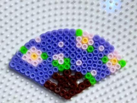 拼豆的第十一天,被这个迷你小扇子可爱到了#手工制作