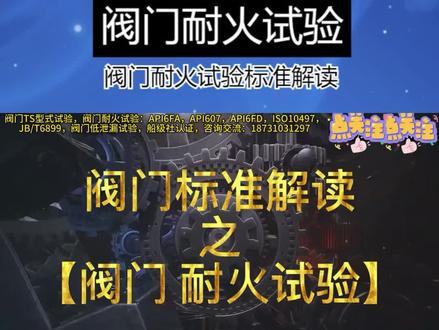 阀门耐火试验,阀门耐火试验标准解读,阀门防火试验API6FA #API6FA #API6 #阀门耐火试验