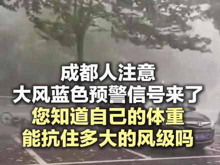 成都人注意,大风蓝色预警信号来了!您知道自己的体重能抗住多大的风级吗? #成都大风 #成都大风蓝色预警信号来了 #大风 #权威解读