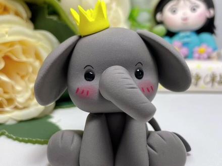 粘土教程~大象🐘 一看就会做的粘土大象,快试试吧~#手工diy #手工 #创意手工 #超轻粘土手工 #大象