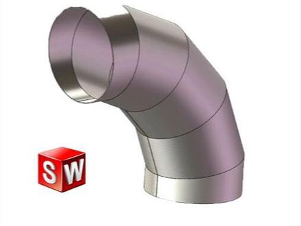 SW建模技巧,钣金90度虾米弯头展开技巧,看完你就会! #solidworks #机械设计 #虾米弯头