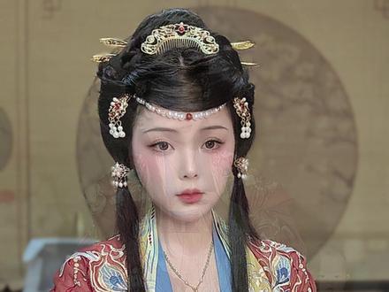 不用假发也能扎这么美的唐风发型,简单易学,看完就会了!#汉服妆造 #汉服发型 #汉服发型教程 #唐风发型