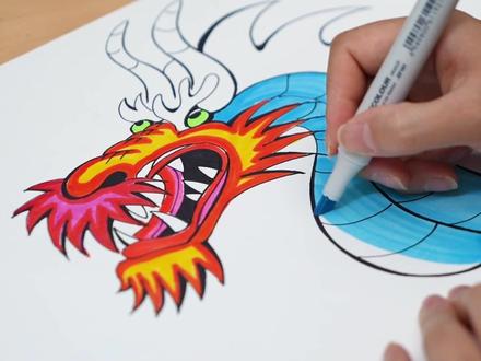 快和孩子一起来画舞龙吧!#创意美术 #六一儿童节 #创意画 #儿童创意 #少儿美术 #儿童美术教育 #儿童简笔画 #亲子手工