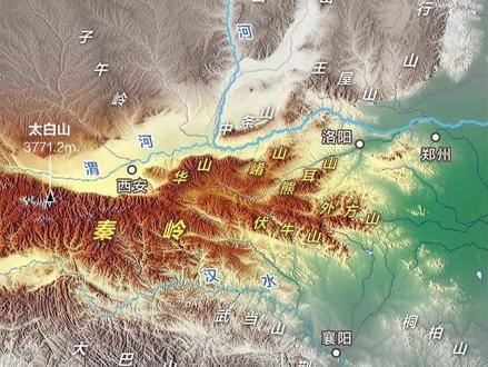 秦岭山系示意图#秦岭#地图#地形图#地理#甘肃#陕西#河南