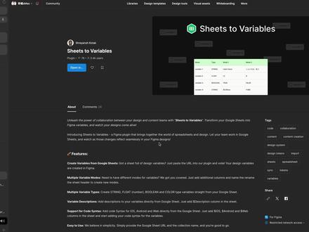 Figma 插件:批量编辑、导入变量 | Sheets to Variables #figma