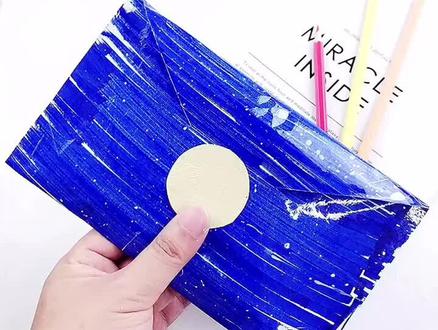 一张纸做星空笔袋❤️牢固防水的大容量文具盒,主要是简单。@抖音小助手