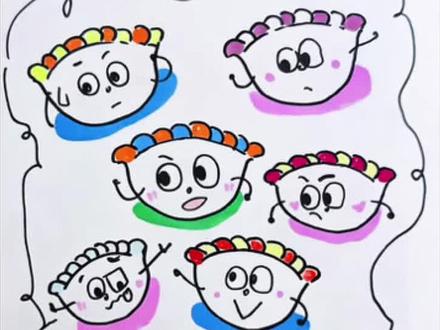 会变脸的饺子九九消寒图,冬至到春天的仪式感#冬至简笔画 #九九消寒图 #饺子消寒图 #小学生手抄报 #亲子绘画