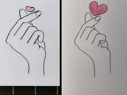 用5个1画手比爱心,简单画法#简笔画 #画画