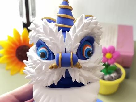 拒绝复杂!5步get粘土醒狮,圆滚滚的造型也太萌了吧~ 摆桌上当装饰,年味直接拉满🧨手残党也能赢!#粘土教程 #粘土醒狮 #醒狮 #上热门 #手工diy