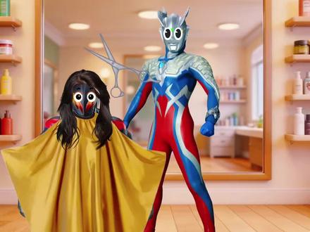 贝利亚剪头发 #二次元动漫#二月二龙抬头 #剪头发 #奥特曼动画片3-6岁奥特曼打怪兽