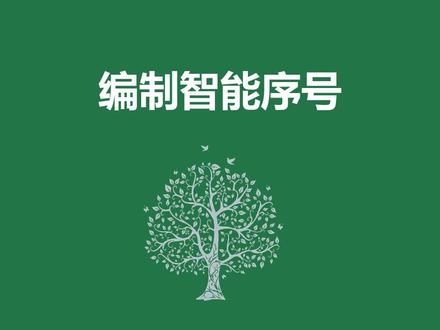 编辑智能序号#excel技巧