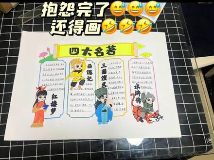 耐心看到最后,有彩蛋哦😯读书推荐海报四大名著#自制绘本 #手抄报作业 #小学生手抄报