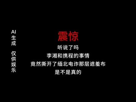 听说了吗李湘和携程的事情竟然解开了缅北电诈内幕?#网文荐书 #番茄小说 #李湘