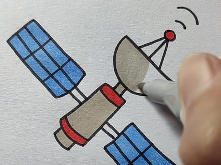 简笔画人造卫星#简笔画 @抖音小助手