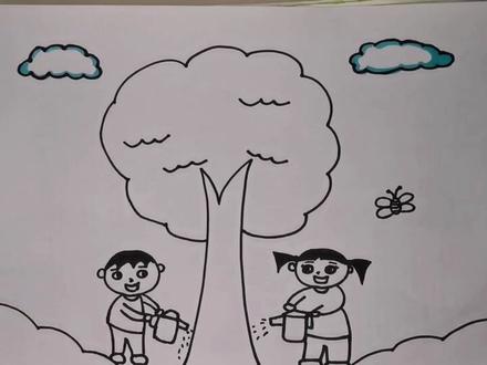 简单好看的植树节儿童画 #简笔画 #儿童简笔画