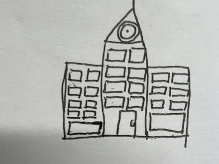 一座学校简笔画(内有彩蛋)