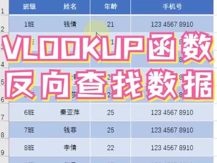 VLOOKUP函数,反向查找数据~@抖音小助手 #EXCEL