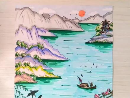 第三期国风马克笔系列古诗『画-作者:王维』#原创 #绘画过程分享 #国风古韵