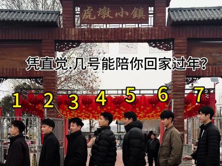 凭直觉.你能带几号回家过年?