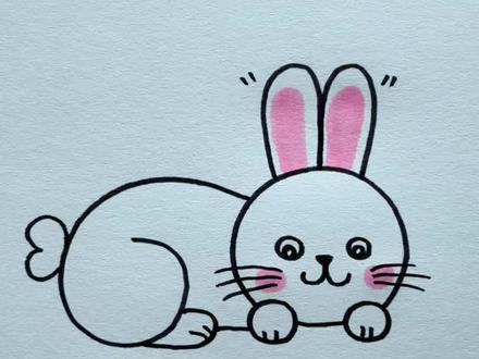 用数字600就能画小白兔,一起来画#小白兔简笔画#画画