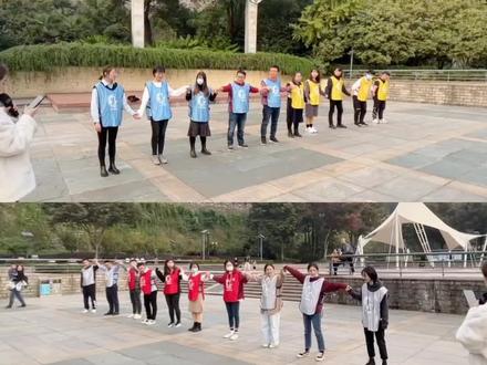 #团建游戏 爱的魔力转圈圈,第一个人应该不是很晕吧!#团队游戏#户外活动