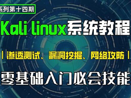 挑战从零开始,彻底教会你用kali linux(第十四期) #程序员#编程#黑客技术#网络安全