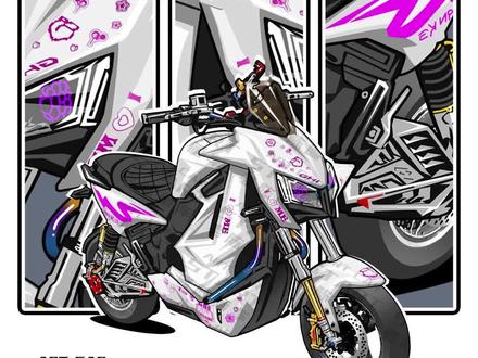 给车友画一辆雅迪改装车 #雅迪电动车 #骑帅不骑快 #电摩绘画