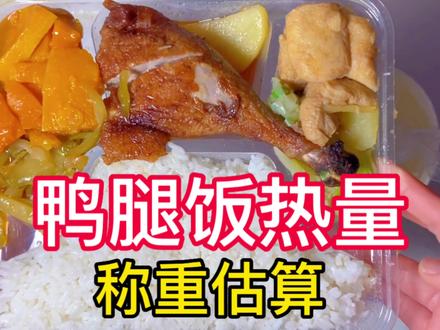 看看你吃外卖为啥胖?热量估算丨鸭腿饭丨米饭丨配菜热量分解丨油豆泡丨炒南瓜丨土豆丨榨菜【一顿午餐的热量】#热量指南
