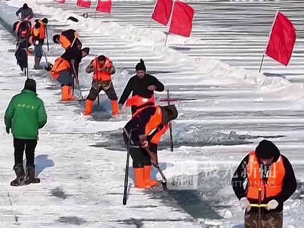 冰雪大世界对冰的要求有多高?采冰师傅每天16小时采集头茬冰!阳光照射下冰面能当镜子照人,淘汰的冰都能成另一景点“钻石海”!#冰雪热龙江暖#抖音媒体计划