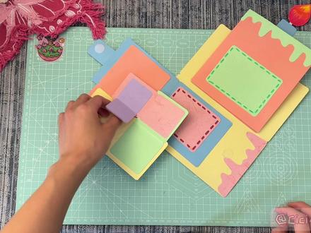 冰淇淋蛋糕🍰我的最爱,重重叠叠卡教程来啦#立体书 #手工礼物 #静静立体书