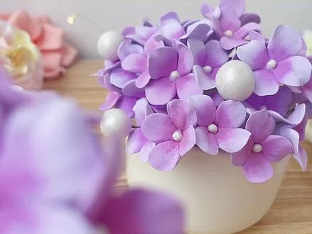 简单5步捏出浪漫绣球花#手工教程 #创意灵感 #粘土花 #一千个尝新的理由 #零基础手工 #粘土绣球