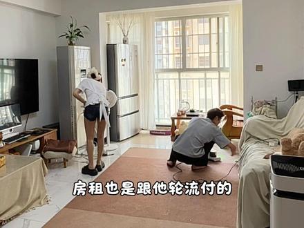 周末和男友把我们的小家大扫除一下,房子是租的,生活是自己的 #情侣日常 #索邦免手洗拖把 #平板拖把