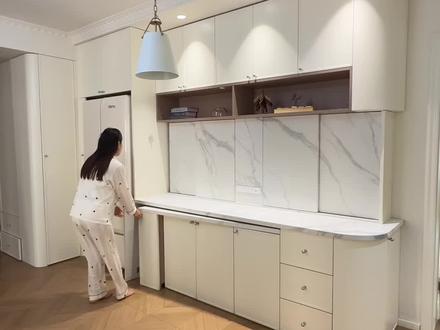 装修师傅说的不一定对!附上尺寸 嵌入式餐边柜怎么设计干净又整洁,没装的直饮机成了遗憾#餐边柜收纳#装修设计#餐桌#管线机#直饮机