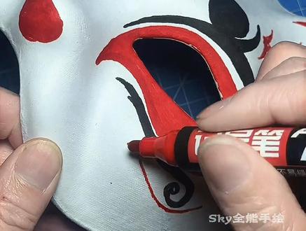 粉丝说能画一期不加圆圈的吗?多少人懂这句话的含金量… #手绘 #绘画过程 #日常瞎画 #面具 #艺术在抖音 @抖音小助手