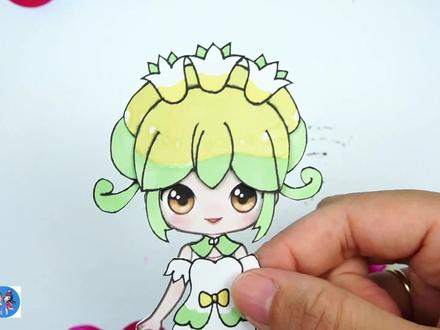 小花仙手工贴纸,纸娃娃铃兰花精灵王君影手绘教程