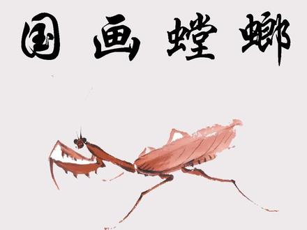 一分钟教大家画一只家简单大气的螳螂#国画 #国画花鸟 #零基础学国画 #画画 #昆虫