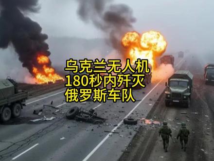 乌克兰无人机180秒内歼灭俄罗斯车队