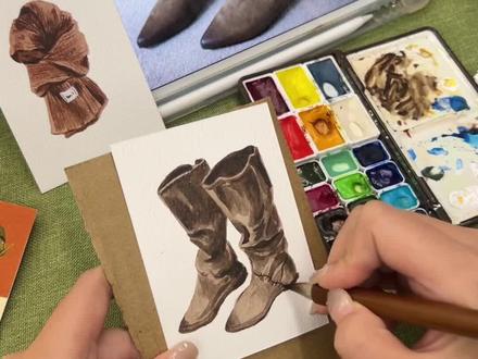 靴子!不能再胖了
#水彩 #手帐 #插画