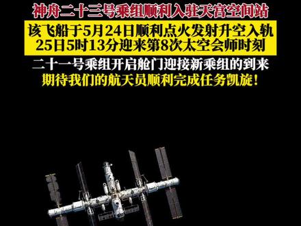 神舟二十三号成功发射并对接天宫!快速对接技术直接缩短了准备时间,新老乘组完成第八次太空会师!#科普 #探索宇宙 #载人航天 #神舟二十三号 #太空会师