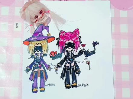 逃出惊魂夜猫女梵蒂娅的两种画法#蛋仔派对 #逃出惊魂夜 #猫女梵蒂娅 #简笔画