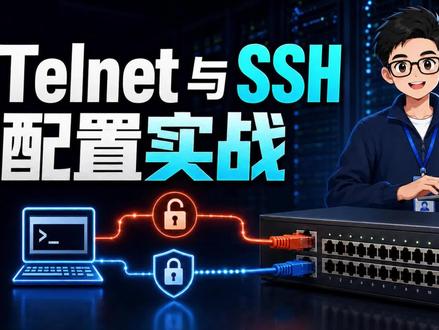 交换机远程登录怎么配?Telnet 和 SSH 实战演示 #交换机 #交换机调试 #网络工程师 #网络运维
交换机远程登录到底应该怎么配?
很多同学刚开始学交换机时,只会用 Console 线登录设备。但在真实网络环境中,日常运维更多会通过管理 IP 远程登录。
这一期用华为 S5700 交换机做一个完整演示:
先配置 VLAN 和管理 IP;
再测试电脑到交换机的网络连通性;
然后创建 AAA 本地账号;
配置 VTY 远程登录;
最后分别测试 Telnet 和 SSH 登录。
其中 Telnet 配置简单,但安全性较低,因为它是明文传输。生产环境更推荐使用 SSH,并配合 ACL 限制管理来源地址。
如果你正在学习华为交换机、网络运维或远程管理配置,这期可以收藏起来,照着实验做一遍。