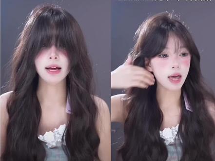 齐刘海假发的醒发教程#假发 #发型 #假发打理教程