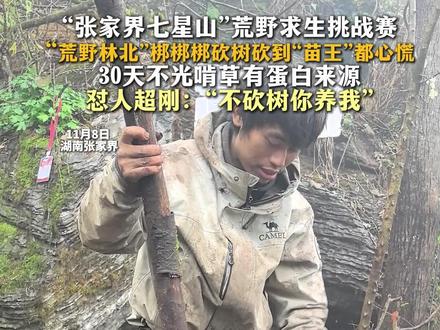 “张家界七星山”荒野求生挑战赛“荒野林北”“哐哐哐”砍树砍到“苗王”都心慌
30天不光啃草有蛋白质来源 怼人超刚:“不砍树你养我”#张家界七星山 #荒野求生 #荒野林北
